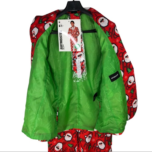 🆕 Suitmeister Cool Santa Christmas 3pc Suit Set Men's Size Medium 38-40R - Picture 6 of 9